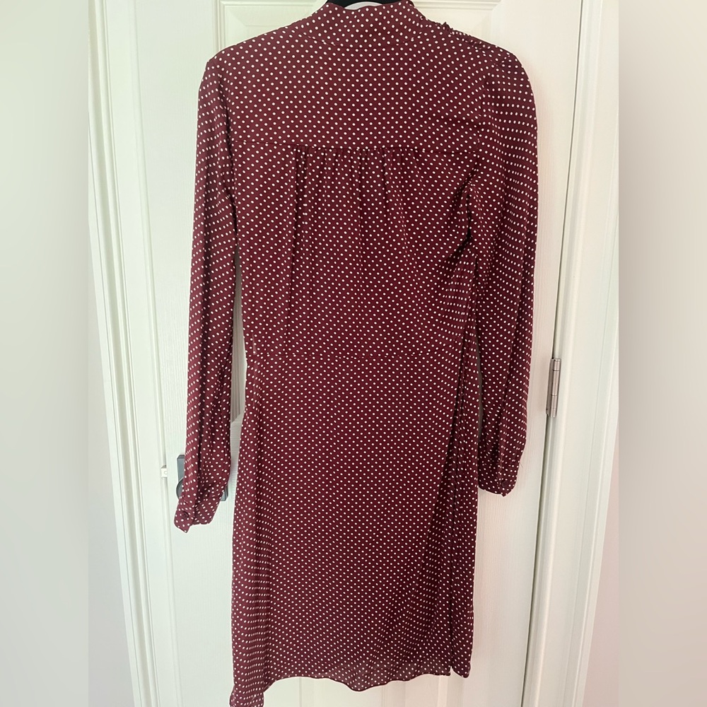 Michael Kors Burgundy Polka Dot Long Sleeve Dress - Picture 3 of 3